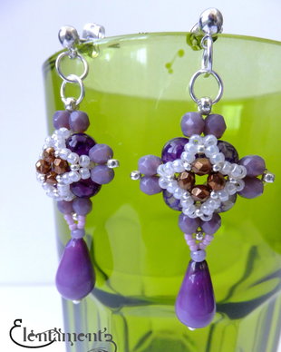 REZERVAT - Printesa violet - cercei romantici