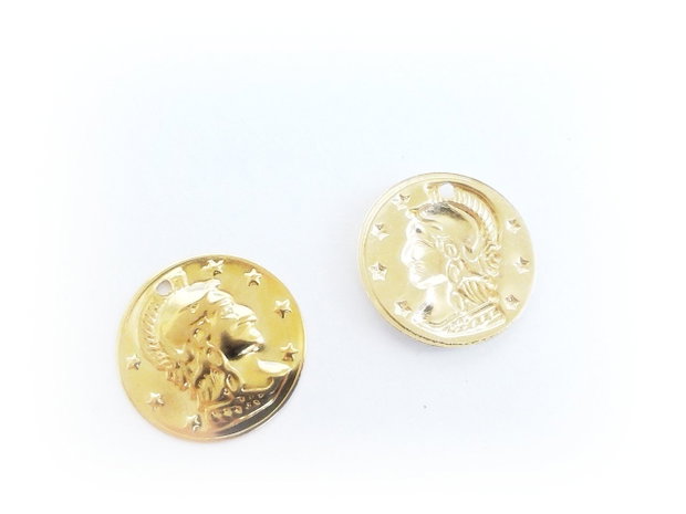 2b Charm placat aur ''Antique coin '' 15mm