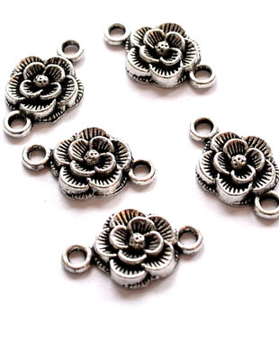 N276 Conector argint tibetan floare 20x12mm
