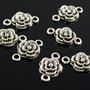N276 Conector floare, finisaj argintiu antic, 20x12mm