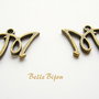 Litera M finisaj bronz  20x11.5 mm