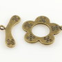 G279 Inchizatoare toggle bronz floare 24x23mm
