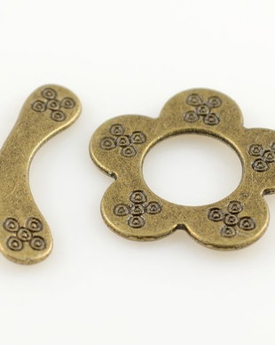 G279 Inchizatoare toggle bronz floare 24x23mm