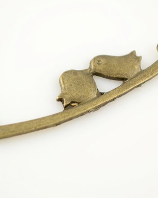 S284 Conector bronz crenguta cu pasarele 52x13mm