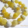 Agate galbene cu alb fatetate aprox 10 mm