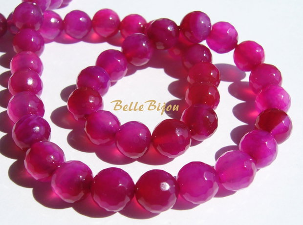 Agate fatetate fucsia 8 mm
