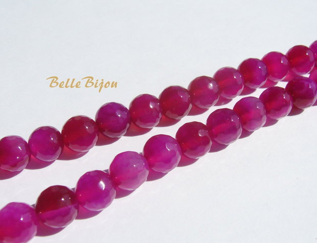Agate fatetate fucsia 8 mm