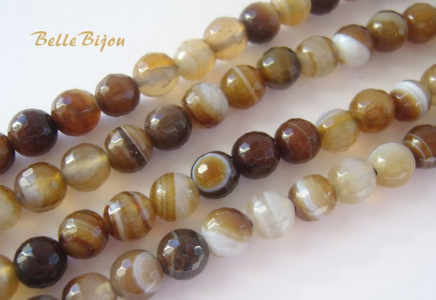 Agate fatetate maron-canepiu 6 mm