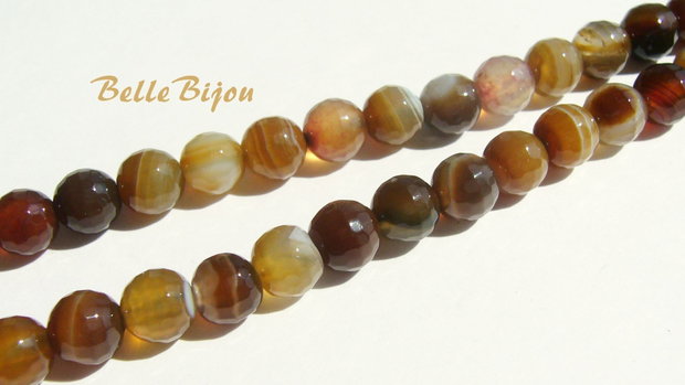 Agate fatetate maron-canepiu 6 mm