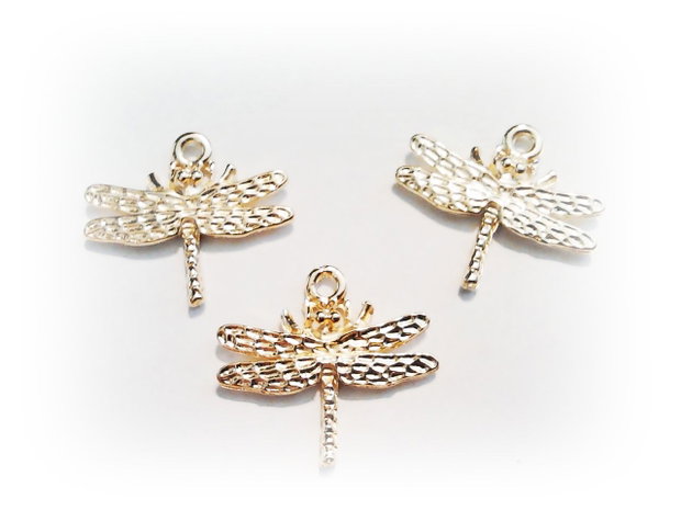 1b Charm placat aur Libelula 20 x 18mm (GPLAK 97)