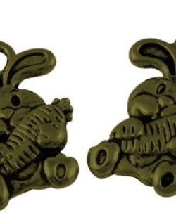 Charm iepuras, bronz antichizat