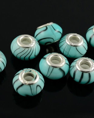H307 Margele pandora turcoaz 15x10.5mm