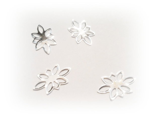 1b Link placat argint '' Floare '' 14 x 8 mm