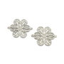 Conector floare, placat cu argint, 26x20 mm (cod 6-66)