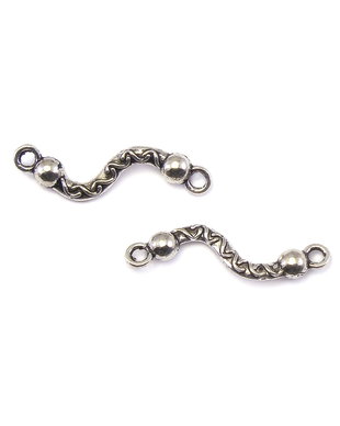 Conector placat cu argint antichizat, 22x6 mm (cod 6-83)