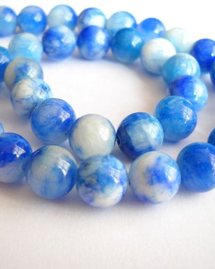 G186 Agate sfere alb albastre 11 mm