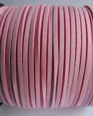 SNUR ROZ IMITATIE PIELE INTOARSA - 3 X 1 MM - 1ML