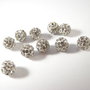 Margele shamballa, 8mm, clear # 2142