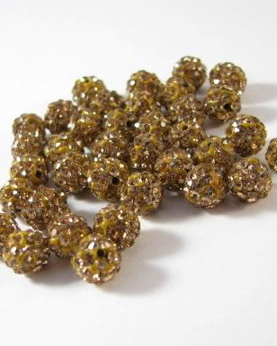 2145 - 10buc Margele shamballa, 6,5mm, topaz