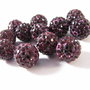 Margele shamballa, 12mm, mov inchis # 2147