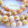 Agate degrade alb-galben-portocaliu cu pete negre aprox 8.5 mm