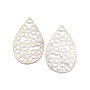 Pandantiv lacrima, finisaj argintiu, 51,5x33 mm (cod 11-83)
