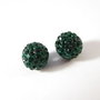 Margele shamballa, 10mm, verde padure # 2152