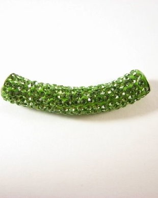 2154 - Margele shamballa, 47mm, verde peridot
