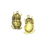 Pandantiv bufnita, finisaj auriu antichizat, 38,5x22 mm (cod 11-92)