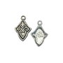 Pandantiv, finisaj argintiu antichizat, 29x19 mm (cod 11-107)