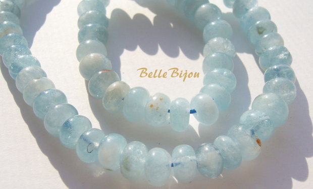 Aquamarine rondele 7x4-5 mm
