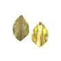 Pandantiv frunza, finisaj auriu antichizat, 32x21 mm (cod 11-115)