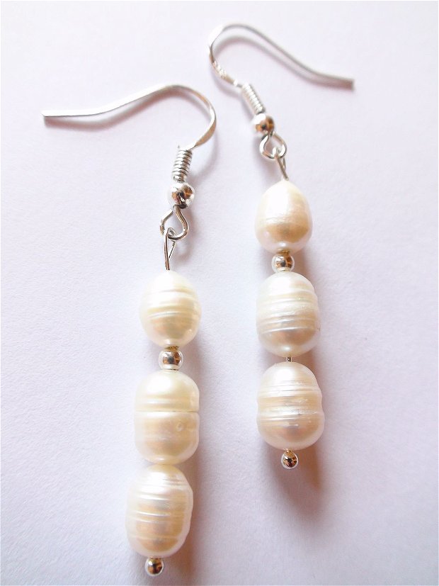 Cercei din Perle de cultura albe - CE166