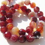Agate fatetate degrade de la transparent la grena 6 mm