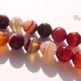 Agate fatetate degrade de la transparent la grena 8 mm