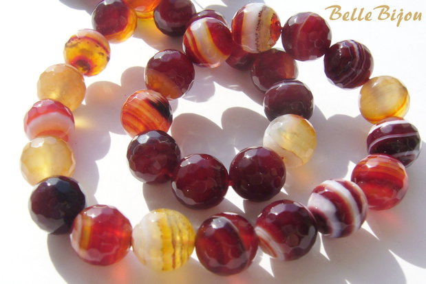 Agate fatetate degrade de la transparent la grena 10 mm