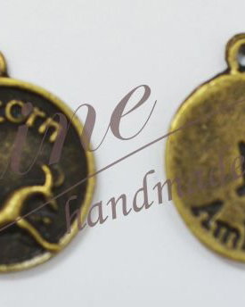 Charm zodia Capricorn, bronz antichizat
