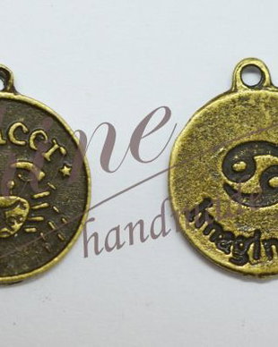 Charm zodia Rac, bronz antichizat