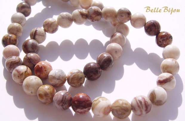 Mexico Crazy Lace Agate aprox 7 mm
