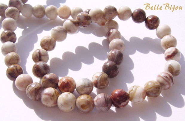 Mexico Crazy Lace Agate aprox 7 mm