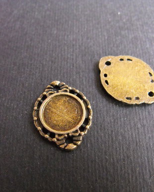 LINK - BAZA CABOCHON BRONZ - 19 X 14 MM