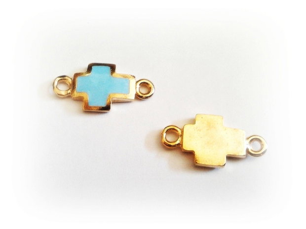 1b Link auriu '' blue cross ''11 x 22mm