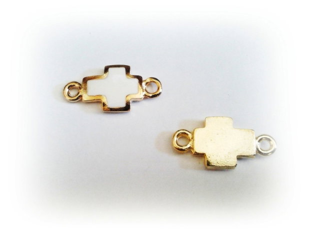 1b Link  auriu '' white cross ''11 x 22mm