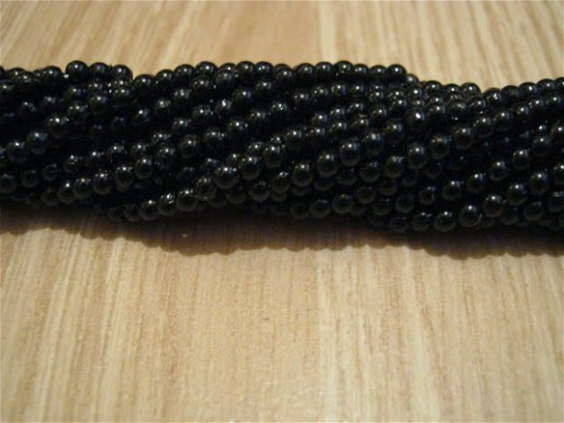 50 buc Perle de culoare neagra din acril 2mm  PI01