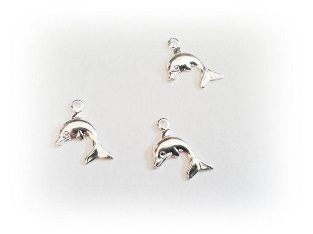 1b Charm placat argint '' Delfin '' 10 x 7mm