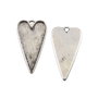 Baza cabochon inima, finisaj argintiu antichizat, 52x29 mm (cod 3-24)