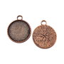 Baza cabochon, finisaj cupru antichizat,  40x33 mm (cod 3-25)