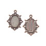 Baza cabochon, finisaj cupru antichizat, 32x24 mm (cod 3-27)