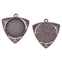 Baza cabochon, finisaj cupru antichizat,  47,5x43,5 mm (cod 3-28)