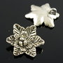 N339 Pandantiv floare argintiu antic, 31mm
